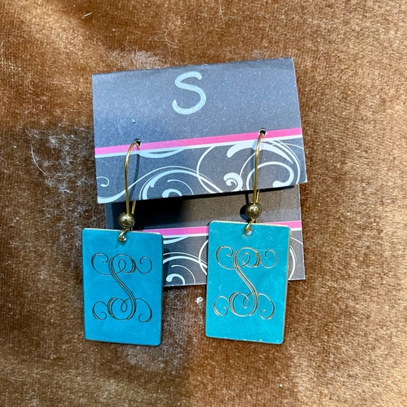 Monogrammed “S” Earrings - Picture 1 of 4